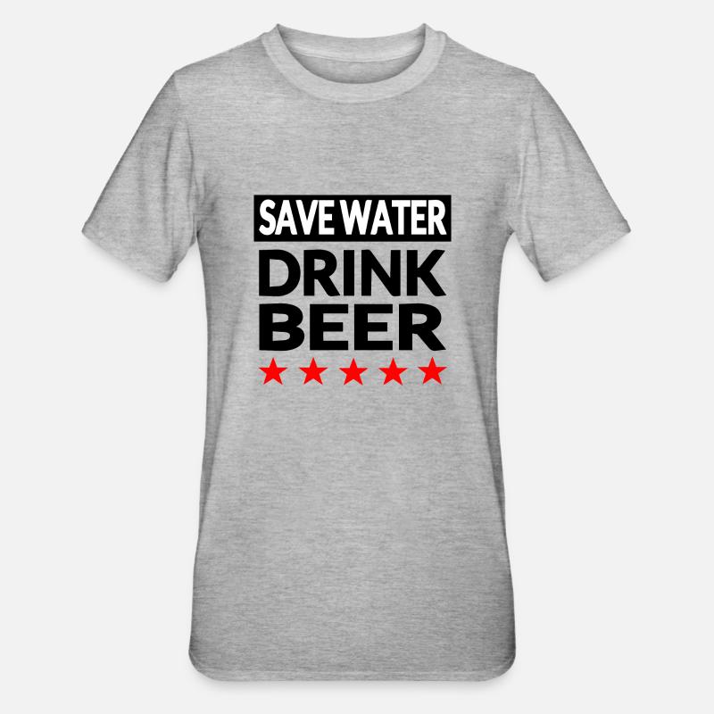 Bier - Unisex Polycotton T-Shirt - Grau meliert