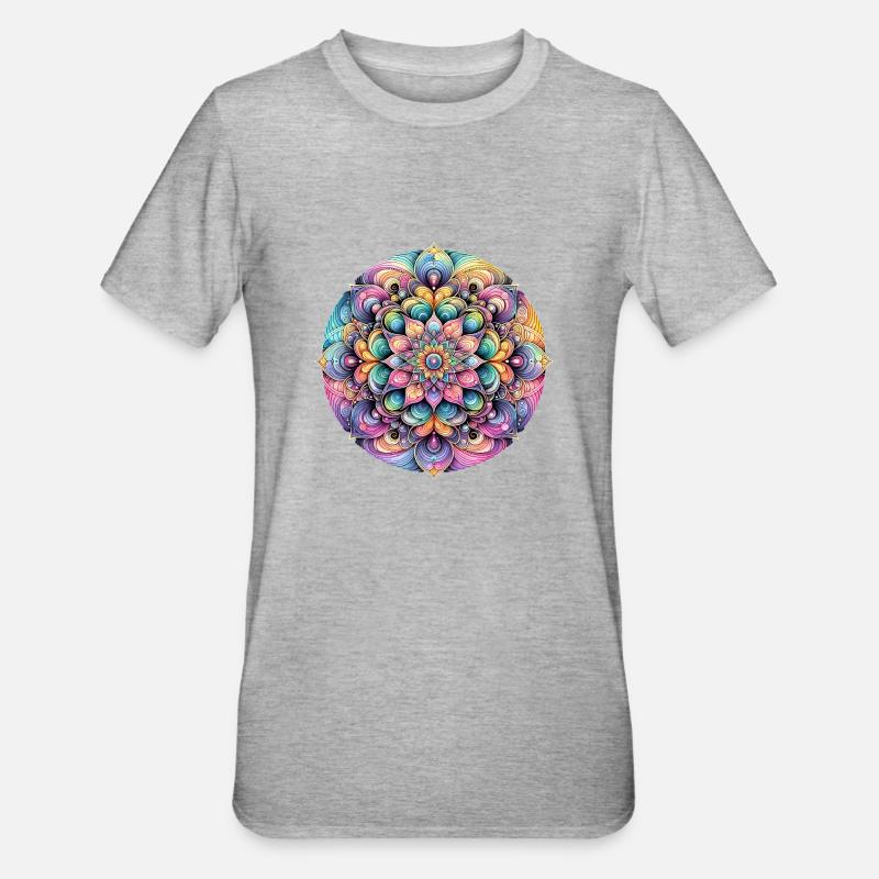 L’élégance de la fleur de couleur - T-shirt polycoton Unisexe - gris chiné