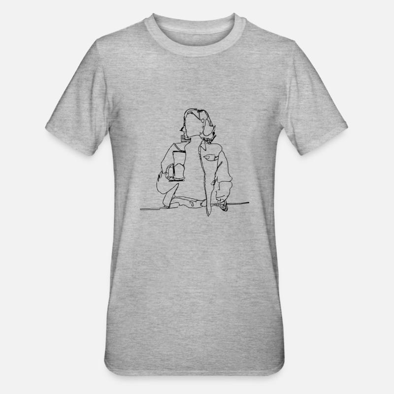 Frau mit Bier - Unisex Polycotton T-Shirt - Grau meliert