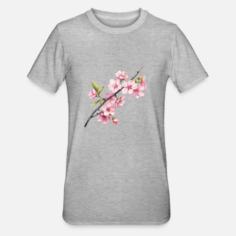 Printemps de Sakura - T-shirt polycoton Unisexe - gris chiné