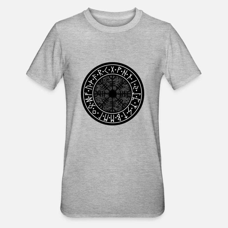 Futhark ancestral / Runes - T-shirt polycoton Unisexe - gris chiné