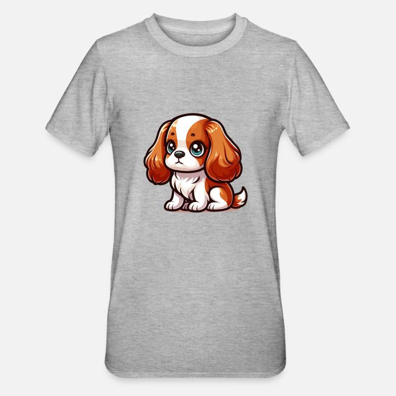 Chibi cavalier king charles - Unisex Polycotton T-Shirt - heather grey