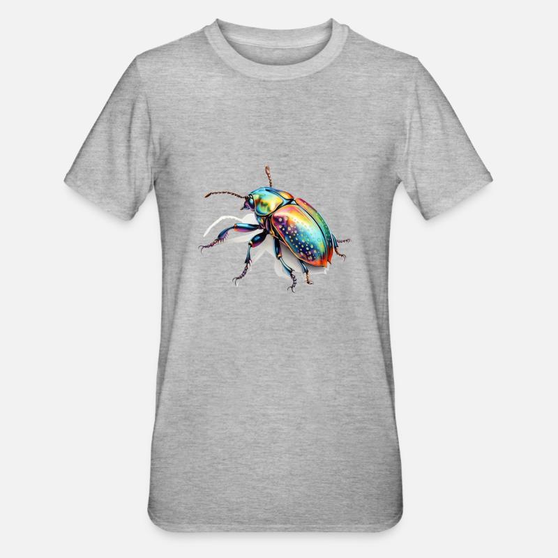 Rainbow Bug - Unisex Polycotton T-Shirt - heather grey