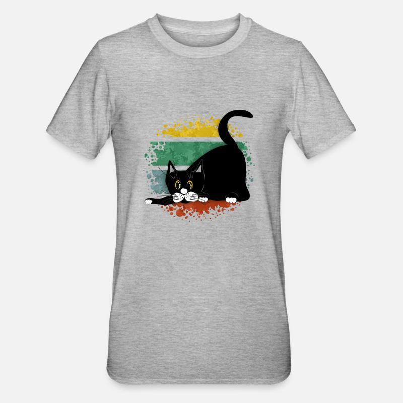 Chat - T-shirt polycoton Unisexe - gris chiné