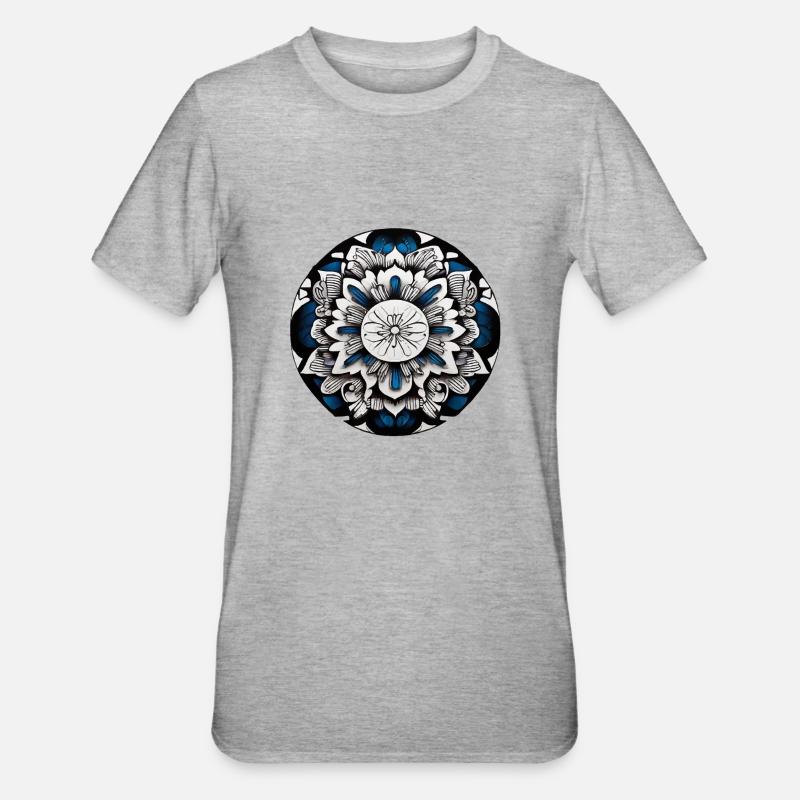 Mandala - Unisex Polycotton T-Shirt - Grau meliert