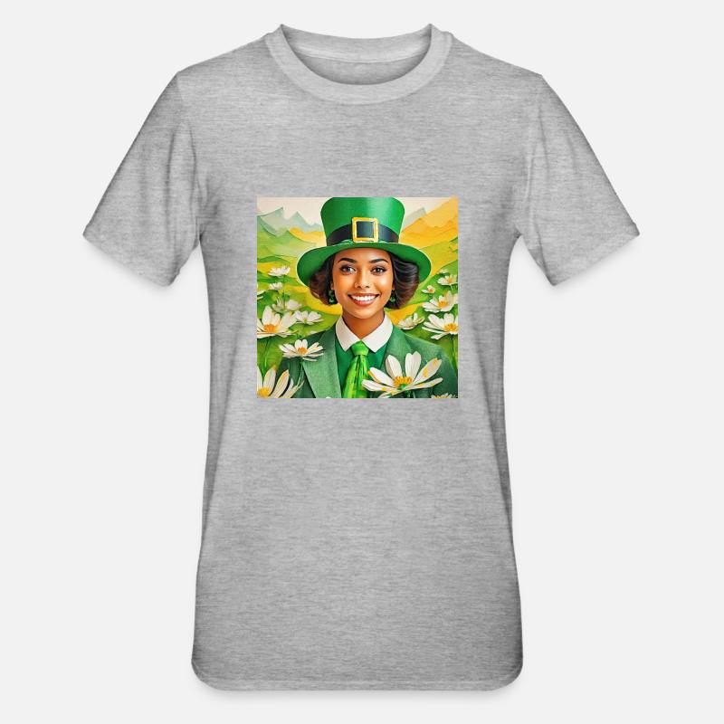 image saint patrick - T-shirt polycoton Unisexe - gris chiné