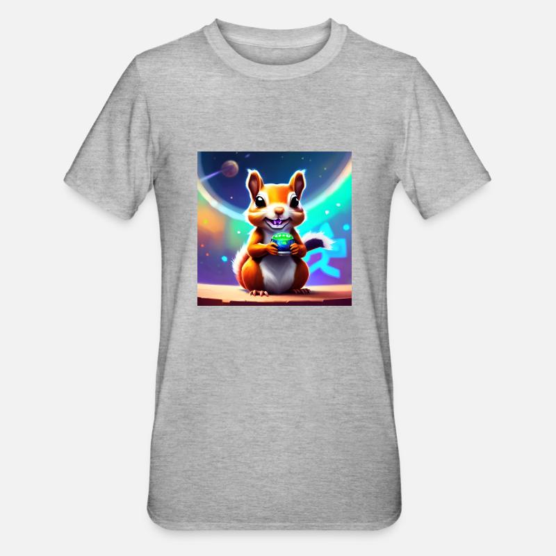 Hörnchen - Unisex Polycotton T-Shirt - Grau meliert