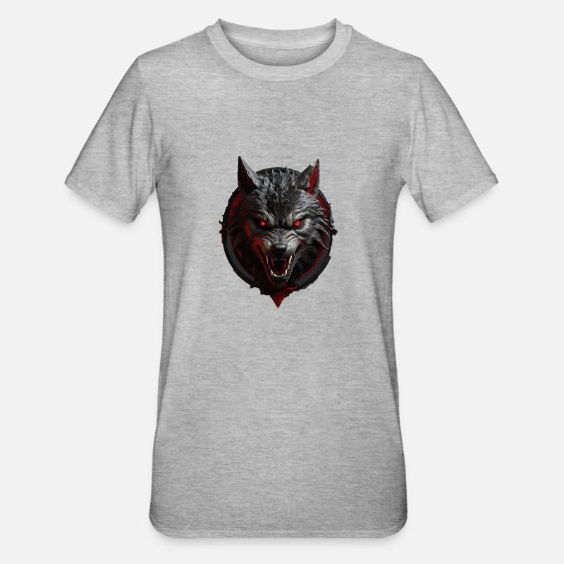 Devil's Wolf - Unisex Polycotton T-Shirt - heather grey