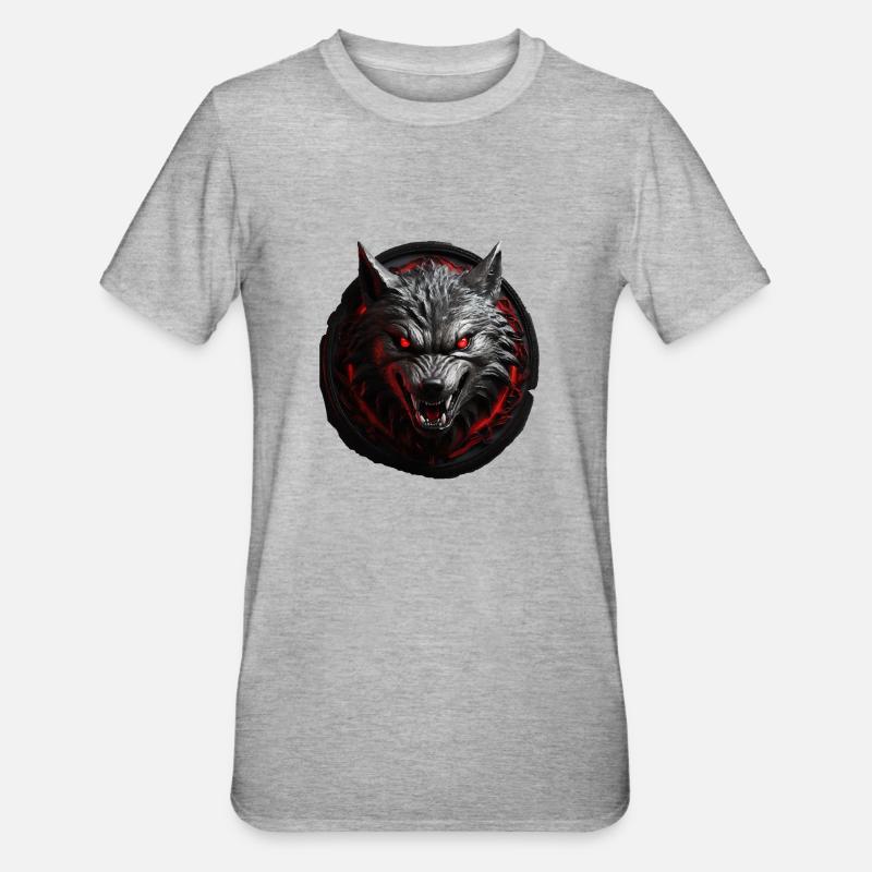 Devil's Wolf - Unisex Polycotton T-Shirt - heather grey