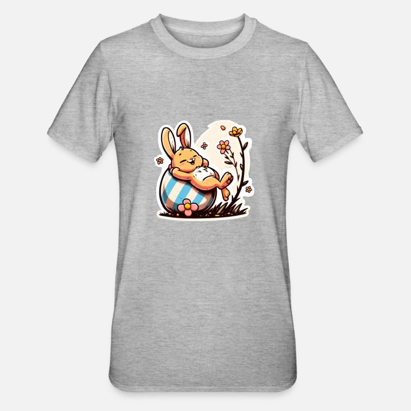 Easter bunny lazy and cute - Unisex Polycotton T-Shirt - heather grey