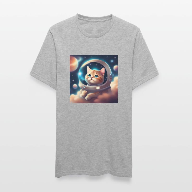Chat mignon dans l’espace T-shirt polycoton Unisexe
