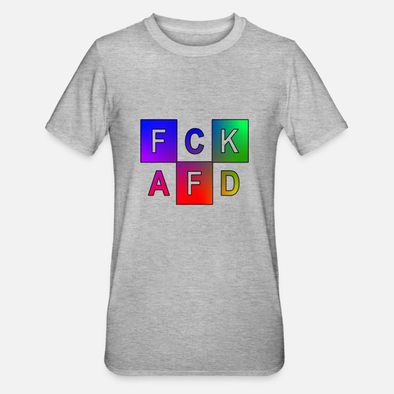 FCK AFD - Unisex Polycotton T-Shirt - Grau meliert