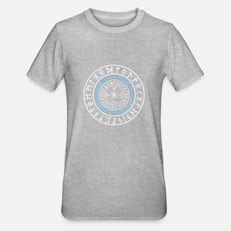 Cercle de runes vikings - T-shirt polycoton Unisexe - gris chiné