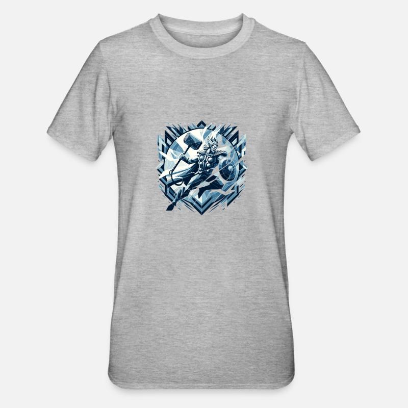 Krieger der Eiszeit - Unisex Polycotton T-Shirt - Grau meliert