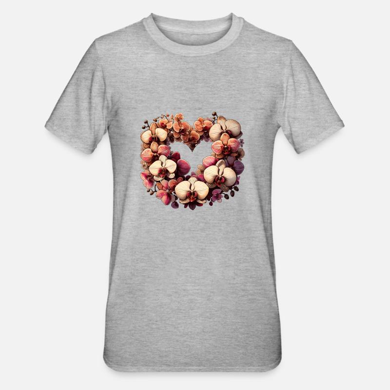 Orchidées - T-shirt polycoton Unisexe - gris chiné