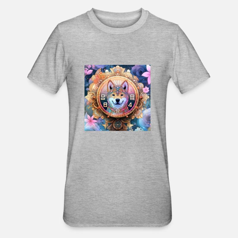 Der zeitliche Beobachter - Unisex Polycotton T-Shirt - Grau meliert