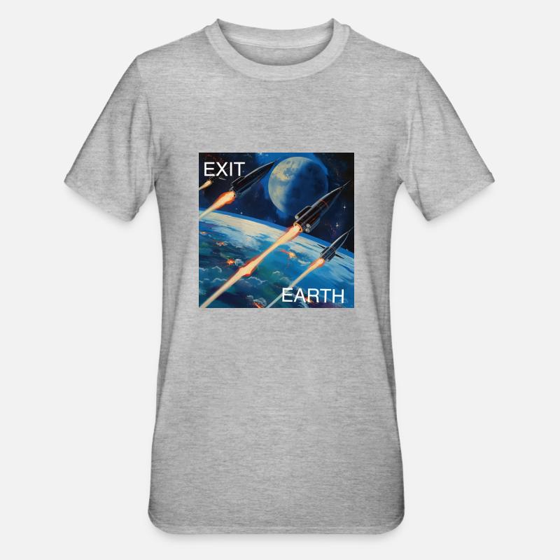 Exit Earth - Unisex Polycotton T-Shirt - heather grey