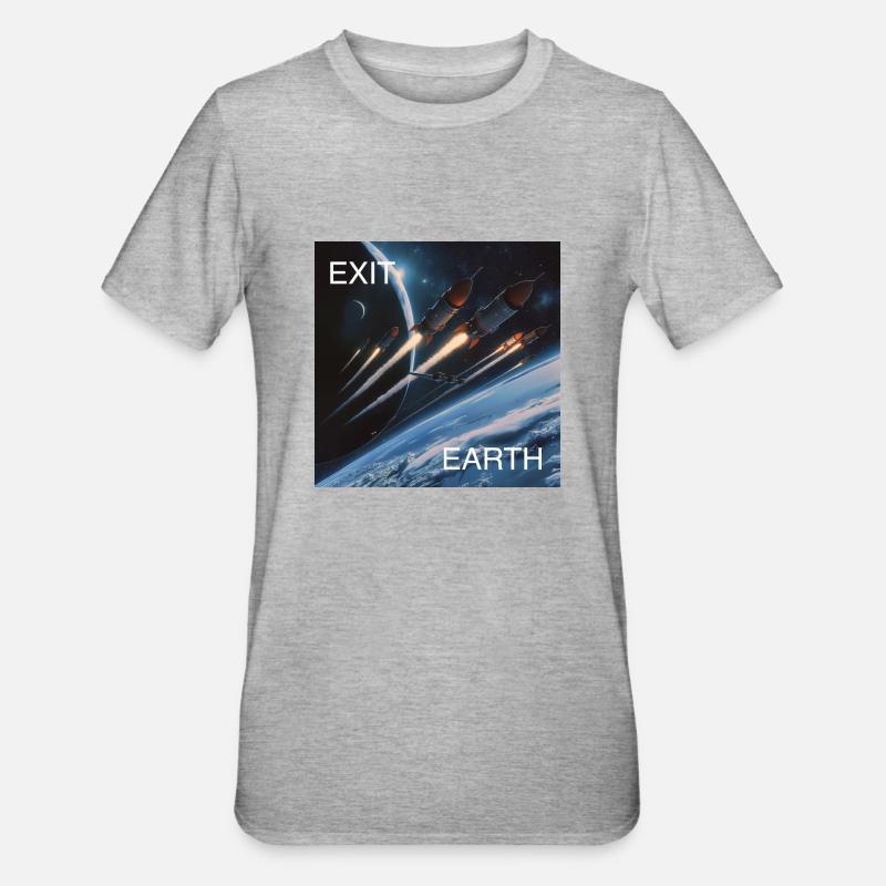 Exit Earth - Unisex Polycotton T-Shirt - heather grey