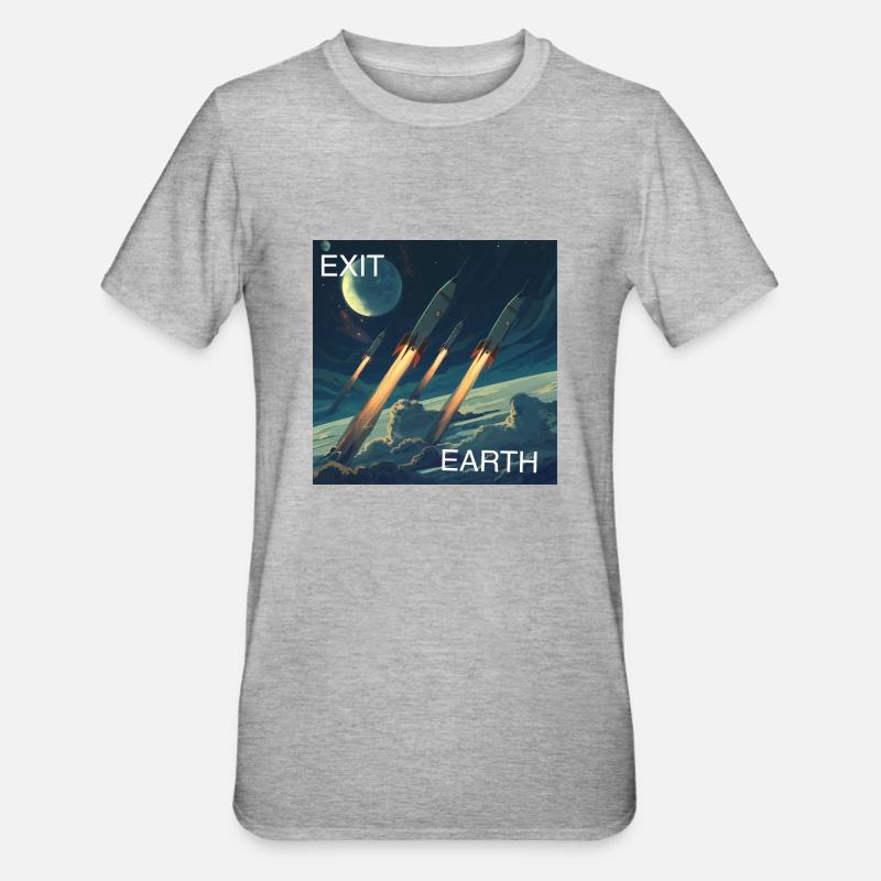Exit Earth - Unisex Polycotton T-Shirt - heather grey