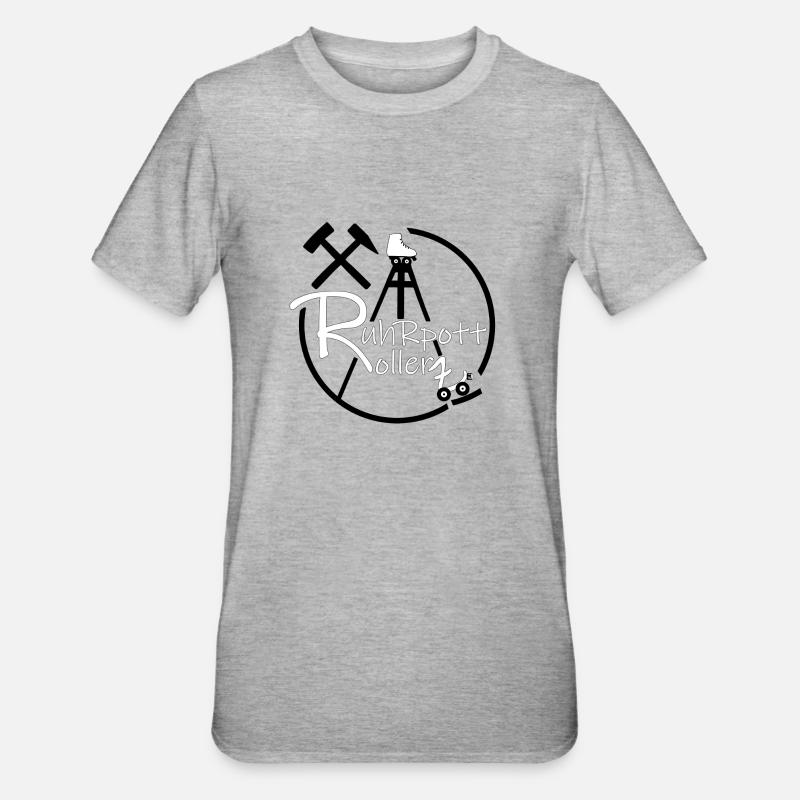 RuhrpottRollerz 🛼 Rollerskating - Unisex Polycotton T-Shirt - Grau meliert
