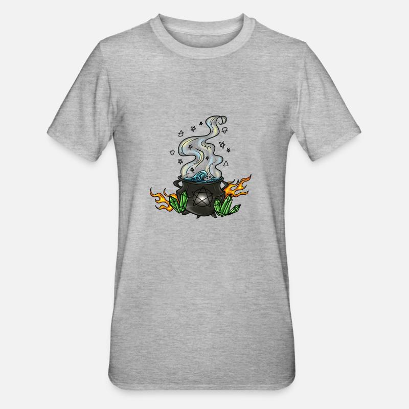 Der vier Elemente Kessel - Unisex Polycotton T-Shirt - Grau meliert