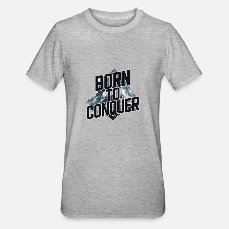 NÉ POUR CONQUÉRIR - T-shirt polycoton Unisexe - gris chiné