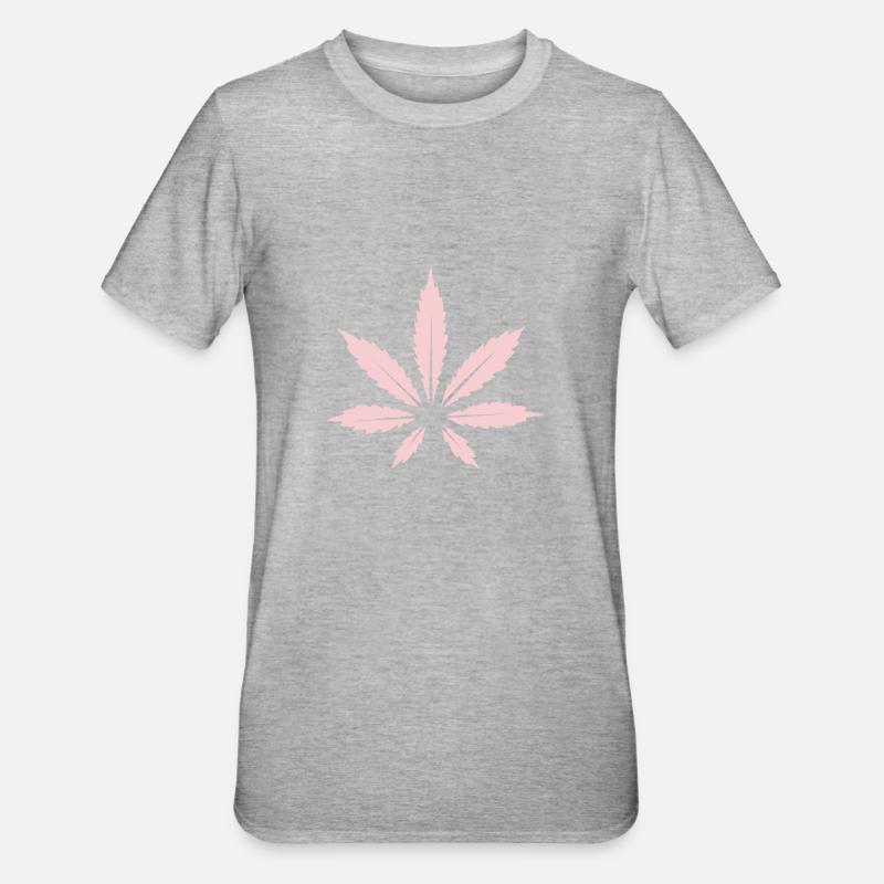 Feuille de Cannabis - T-shirt polycoton Unisexe - gris chiné