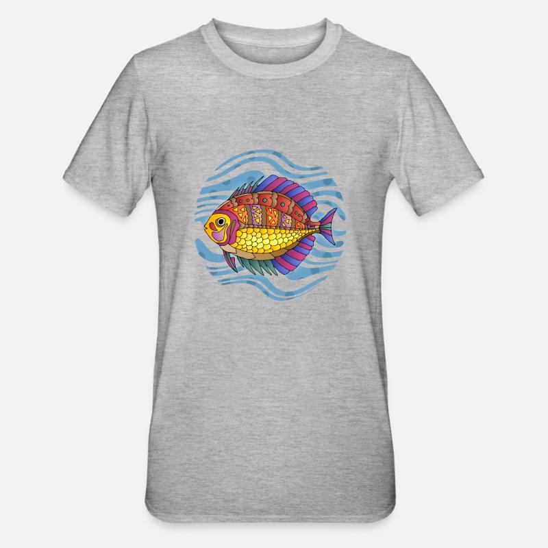 Poisson - T-shirt polycoton Unisexe - gris chiné