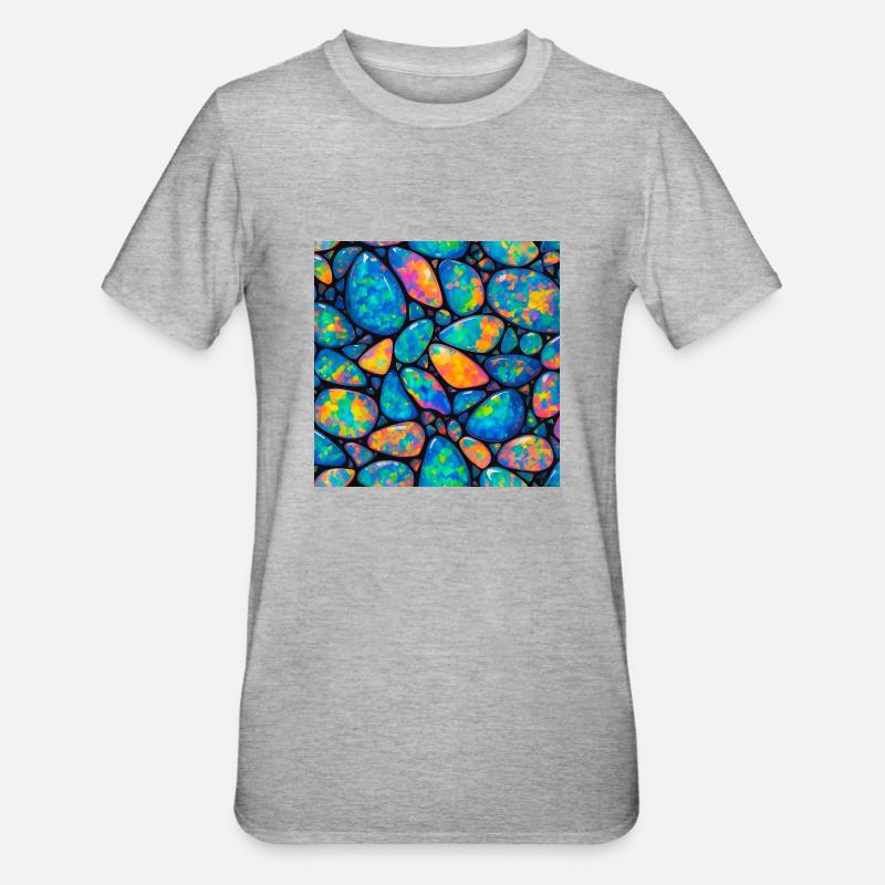 opal pattern - Unisex Polycotton T-Shirt - heather grey