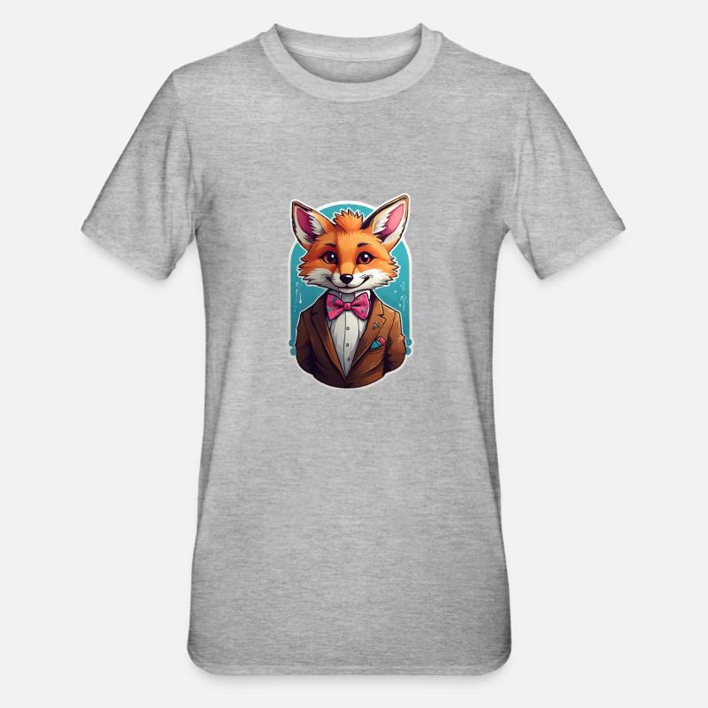 Funny Comic Fox - Unisex Polycotton T-Shirt - heather grey