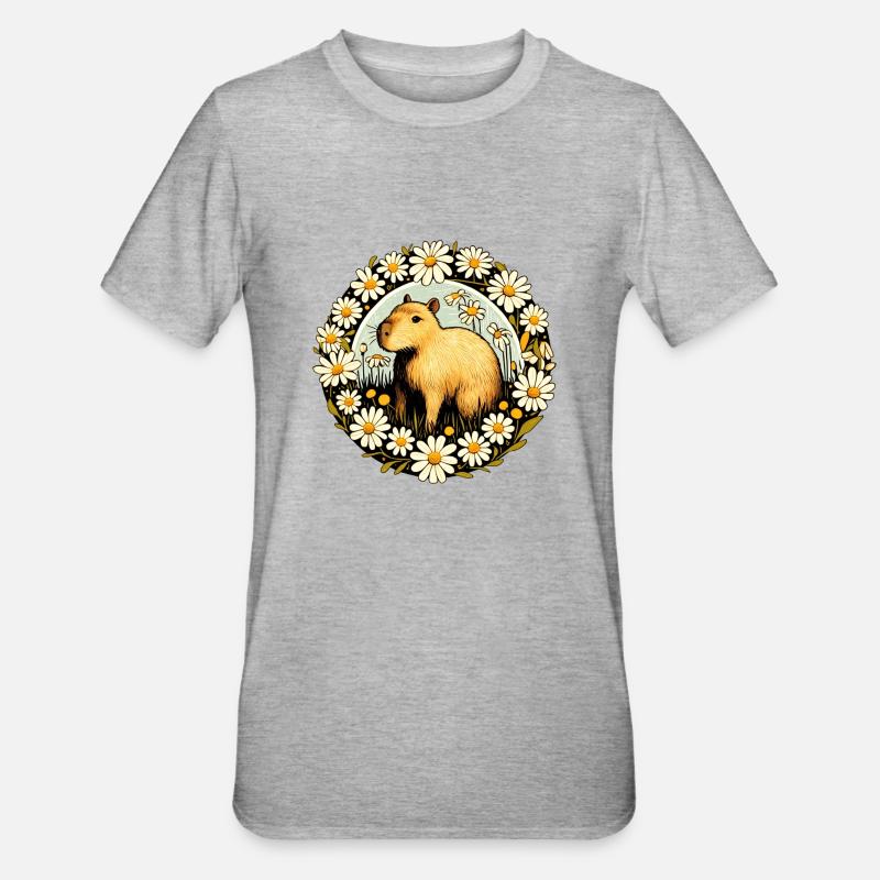 Capybara - T-shirt polycoton Unisexe - gris chiné