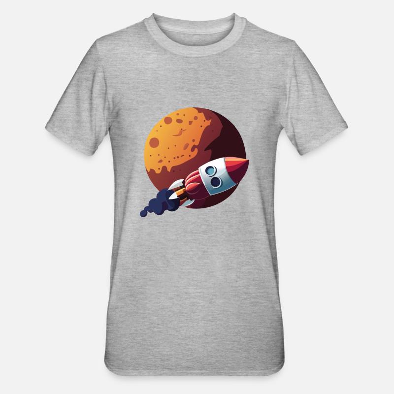 Fusée martienne - T-shirt polycoton Unisexe - gris chiné