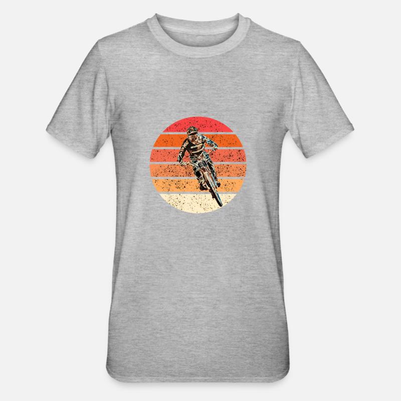 vtt mtb descente - T-shirt polycoton Unisexe - gris chiné