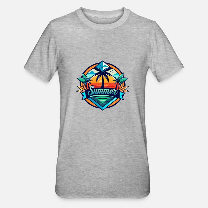 Summertime - Unisex Polycotton T-Shirt - Grau meliert