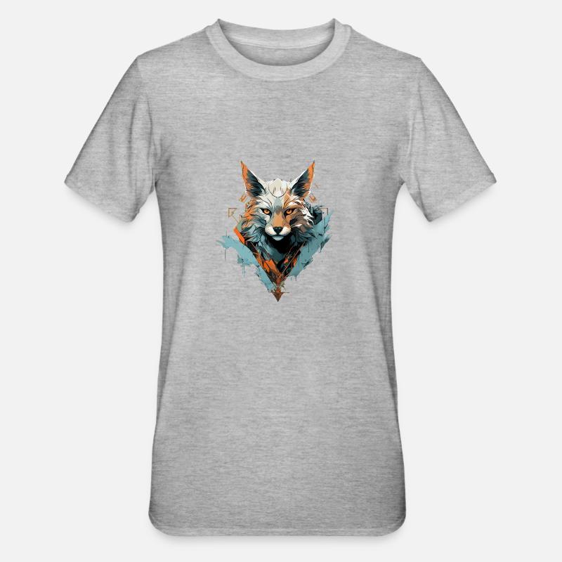 Le renard murmure l’élégance - T-shirt polycoton Unisexe - gris chiné