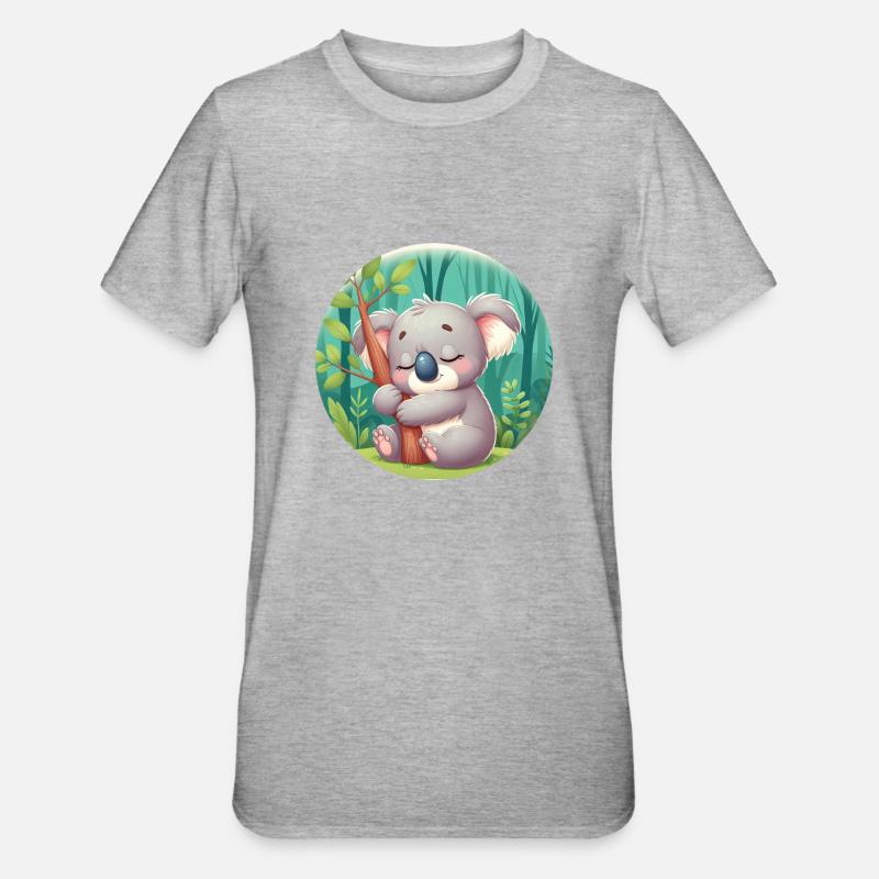 glücklicher Koalabär Koala - Unisex Polycotton T-Shirt - Grau meliert