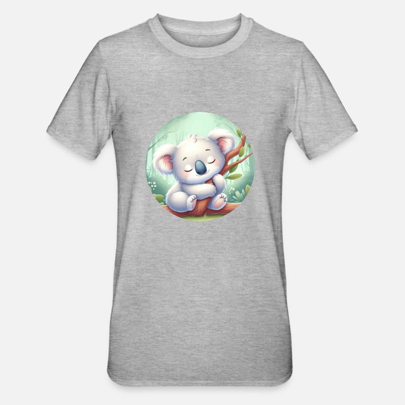 Koala heureux Koala Ours Koala - T-shirt polycoton Unisexe - gris chiné