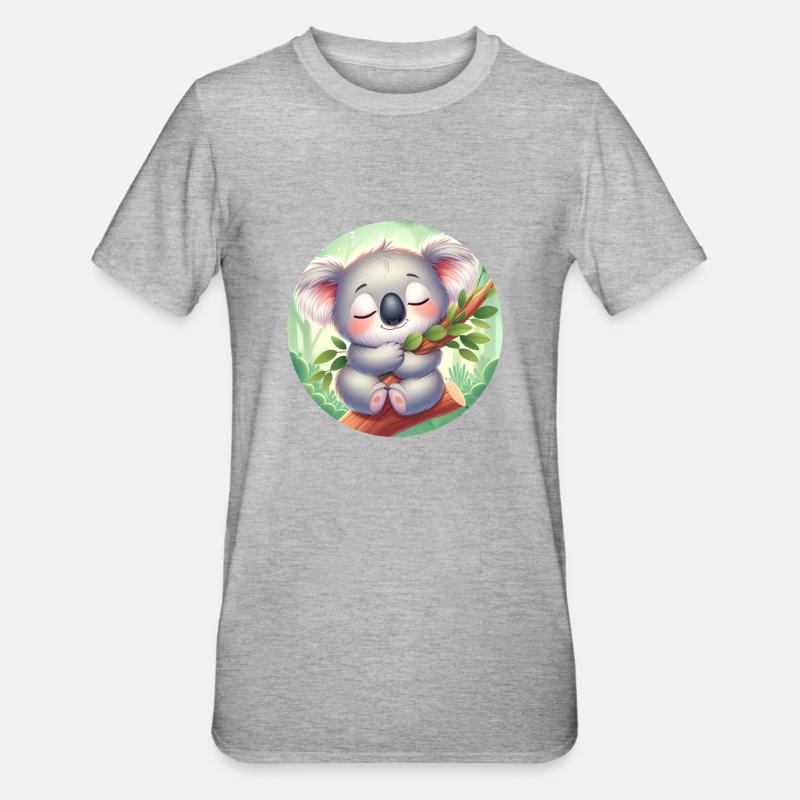 Koala heureux Koala Ours Koala - T-shirt polycoton Unisexe - gris chiné
