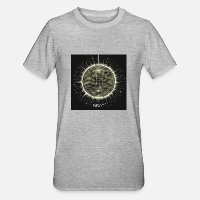 DISKO Kugel - Unisex Polycotton T-Shirt - Grau meliert