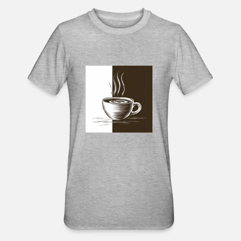 Kaffeezeit - Unisex Polycotton T-Shirt - Grau meliert