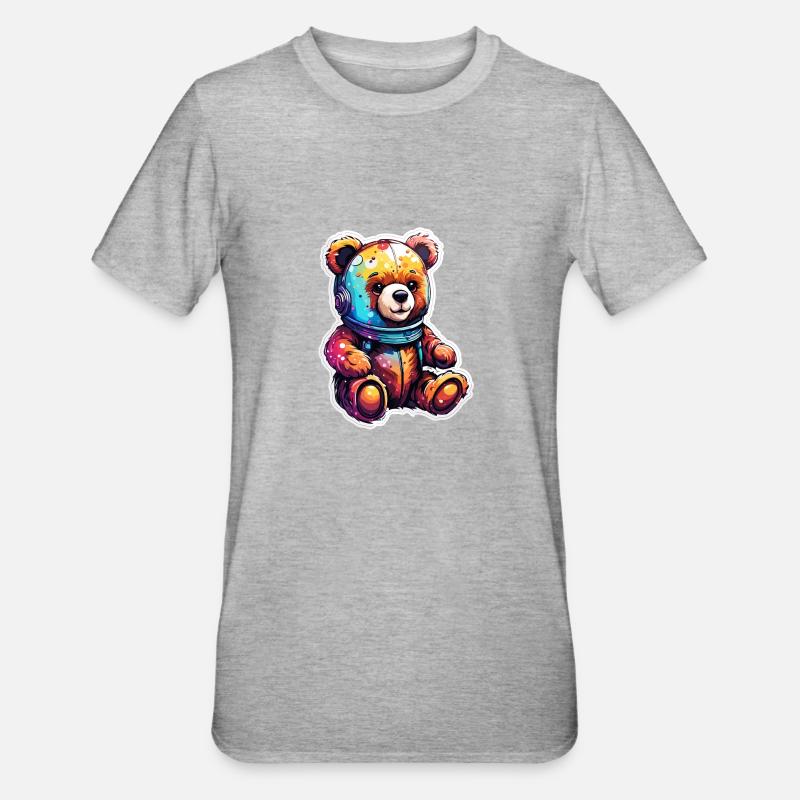 Teddybär / Kuscheltier / Stofftier / Geschenkidee - Unisex Polycotton T-Shirt - Grau meliert