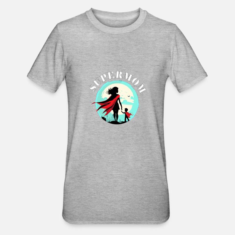 Supermom - Unisex Polycotton T-Shirt - Grau meliert