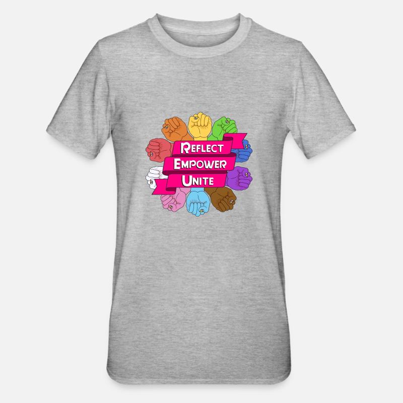 reflect empower unite - Unisex Polycotton T-Shirt - Grau meliert