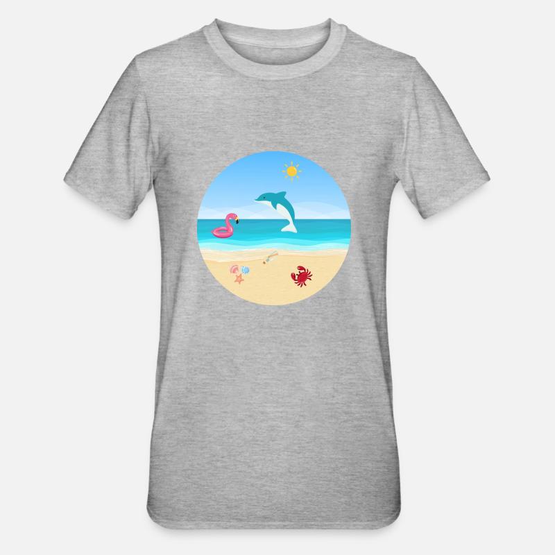 Conception de plage - T-shirt polycoton Unisexe - gris chiné