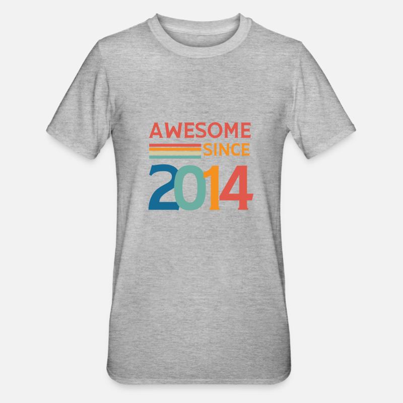 Awesome since 2014 - T-shirt polycoton Unisexe - gris chiné