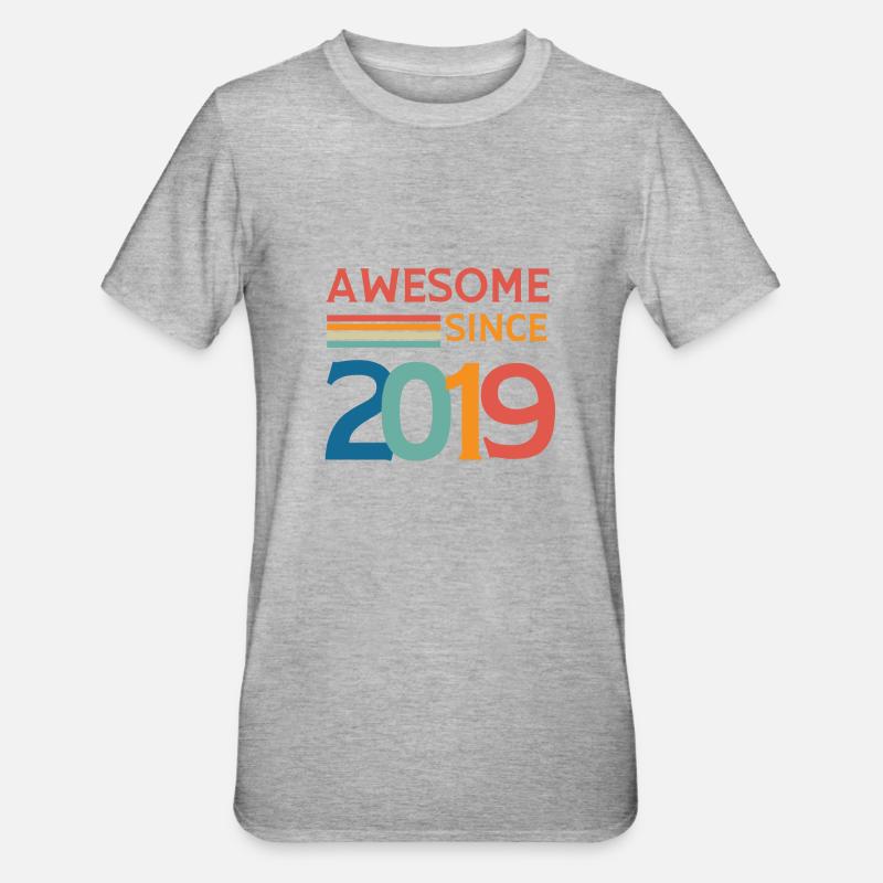 Awesome since 2019 - T-shirt polycoton Unisexe - gris chiné