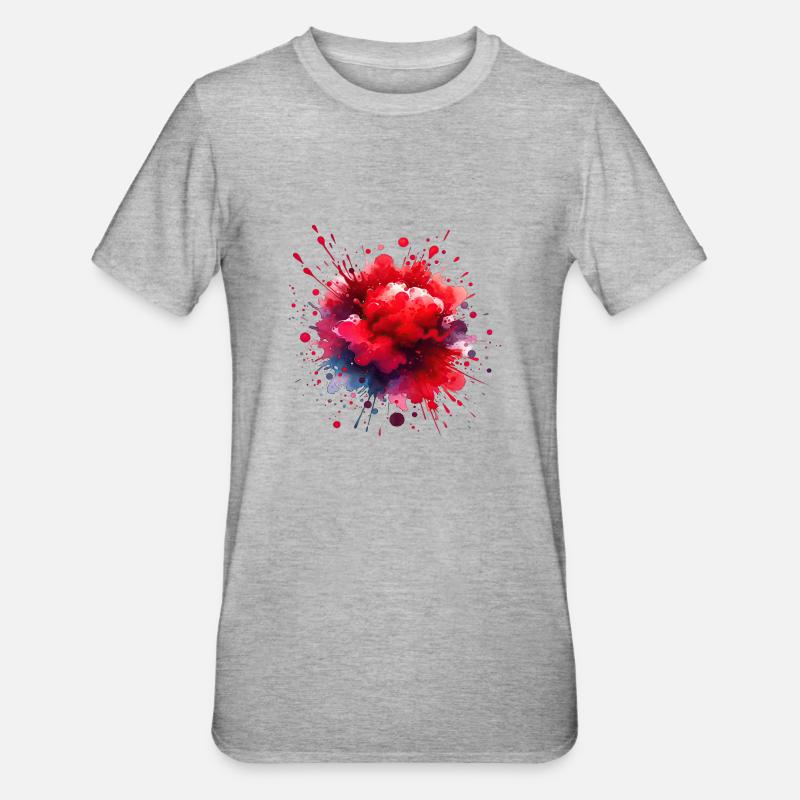 splash drop liquid abstract background water wave - Unisex Polycotton T-Shirt - heather grey