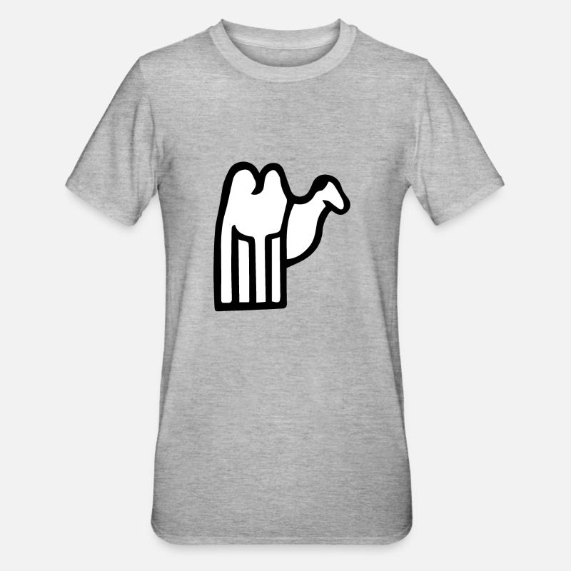 Niedliche Kamel-Illustration! - Unisex Polycotton T-Shirt - Grau meliert