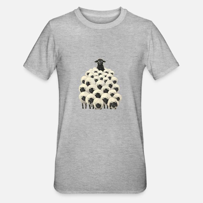 Mouton noir - T-shirt polycoton Unisexe - gris chiné