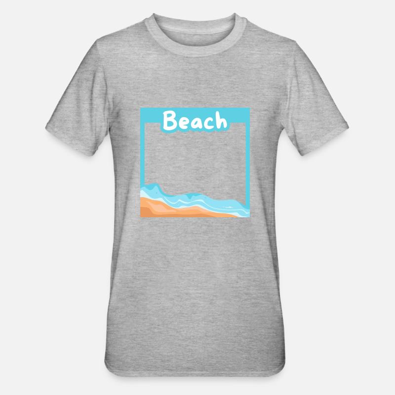 Dream beach in a setting - Unisex Polycotton T-Shirt - heather grey